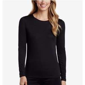 Cuddl Duds Microwear Long-Sleeved Black Top